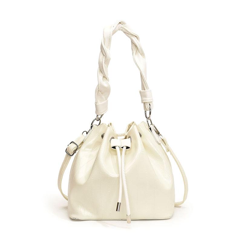 Pu Bucket Bag, Fashion Shoulder Bag, Simple Texture, Handbag, Niche Versatile, Study Shoulder Bag, Commuter Bag