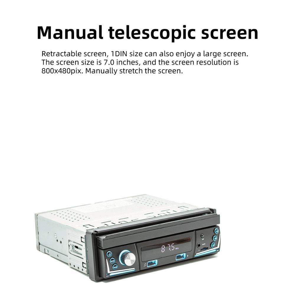 1Din Car Radio Multimedia MP5 Player, 7 inch Universal Navigation with Android Auto & Bluetooth, HD Screen USB TF FM Stereo