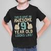T-shirt 9° Compleanno Ragazzi Bambini Cotone Fantastico 9 Anni REGALO Bambini