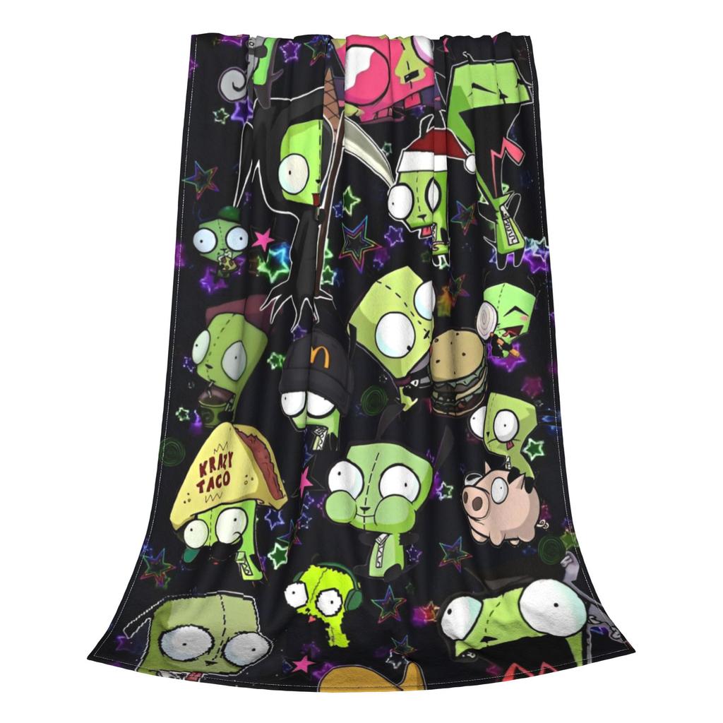 Invader Zim Gir Dib Robot Blankets Flannel Textile Decor  Portable Super Soft Throw Blanket for Bed Car Bedspread