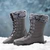 Snow Boots, High Boots, Simple Cotton Boots, Women's Large Size Waterproof and Warm Women's Boots