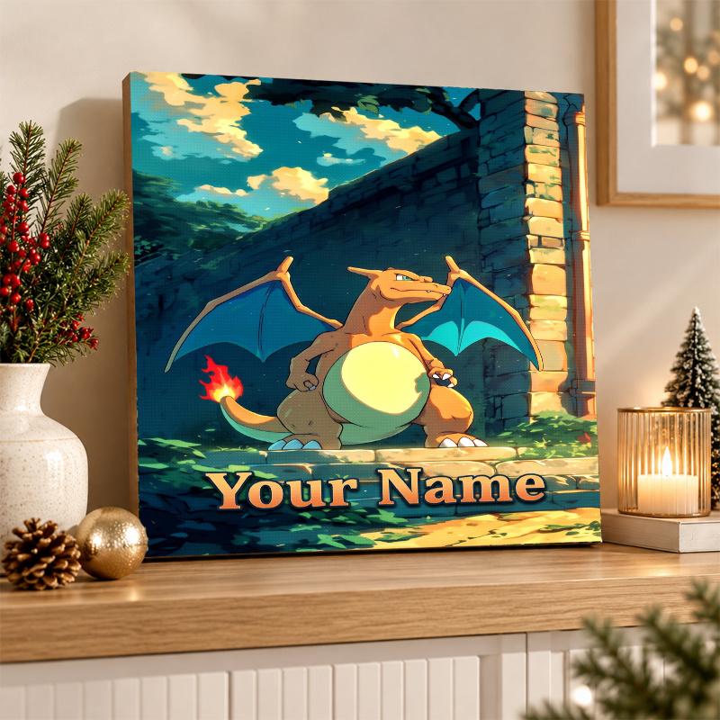 Charizard Custom Name Diamond Painting Personalized 5D Full Drill DIY Diamond Art Home Decor