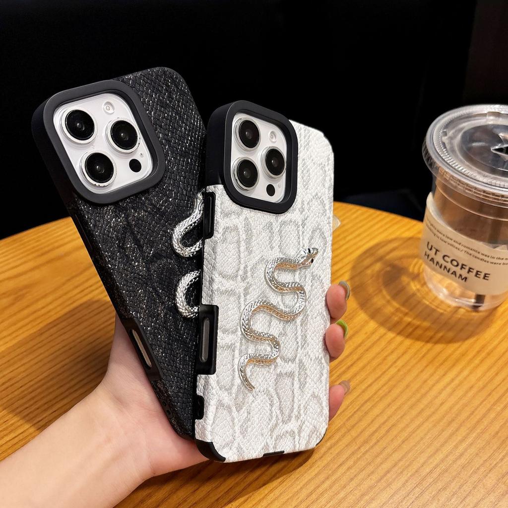 For IPhone 16 ProMax Fall Protection Package for Apple 15 Snake Skin Pattern Phone Case 14 Creative Protective Cover