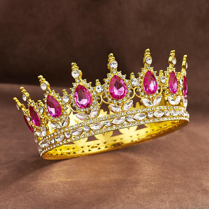 Royal Queen King Tiaras and Crowns for Women Princess Prom Wedding Party Full Round Diadem Bridal Hair Jewelry Accessories