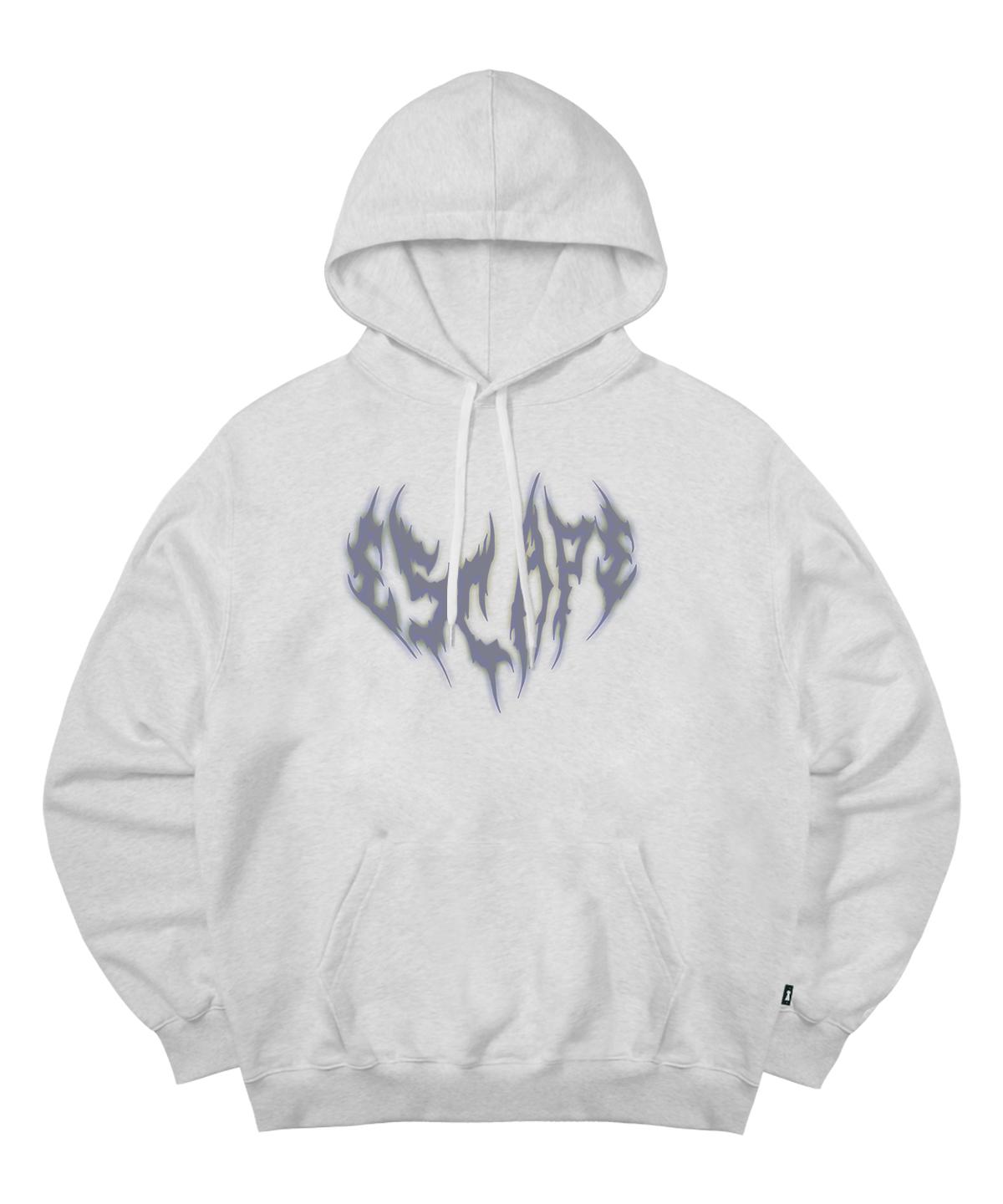 Escape From Thorn Logo Print Hoodie White Melange L