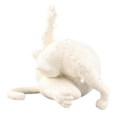 Statua di Gatto Divertente Resina Gatto Che Si Lecca il Sedere Statuetta Ornamento Animale Cartone Animato Carino Scultura Artigianato per Casa Scrivania