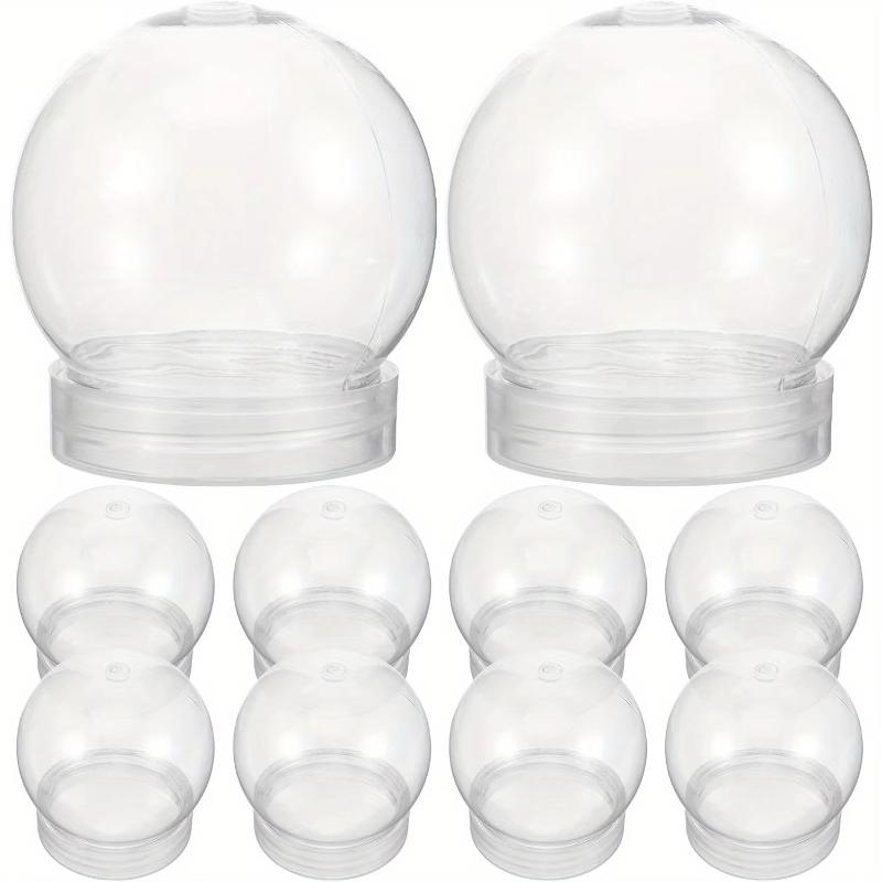 10 szt. Świąteczna Kula Śnieżna z Zakręcaną Pokrywką - Przezroczysta Plastikowa Kryształowa Kula do Dekoracji Świątecznych DIY, Ozdoby na Biurko i do Zawieszenia