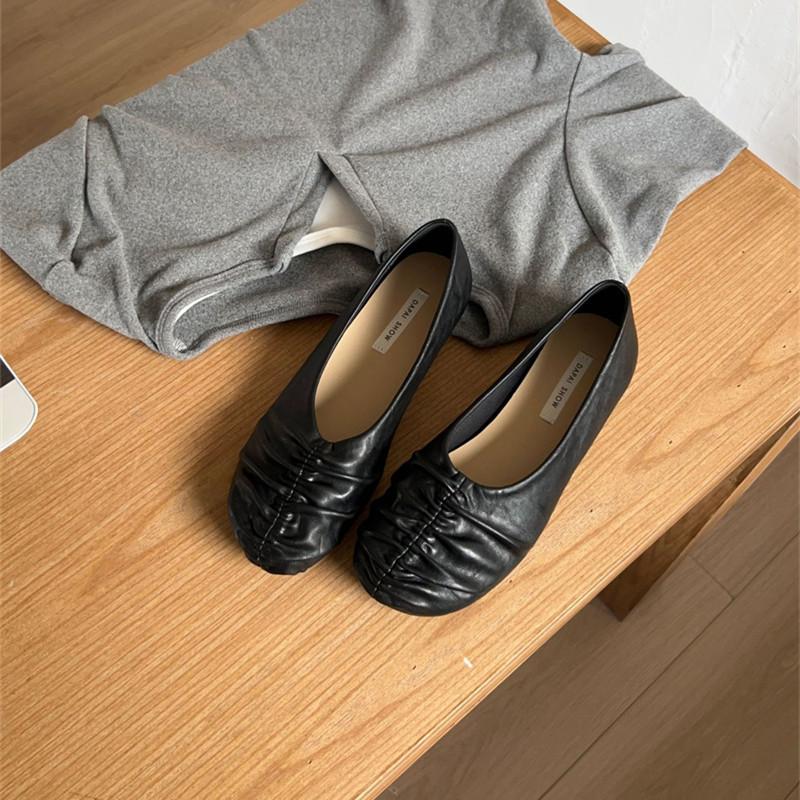 Fashion IPPEUM Ballet Flats Burgundy PU Leather Round Toe 2025 New Mary Janes Women Ballerina Shoes