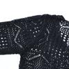 Women's Hollow Out Lace Knit Beach Cover-up Round Neck Sexy Dress