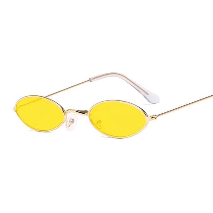 Retro Small Oval Sunglasses Woman Lentes De Sol Vintage Brand Shades Metal Color Sun Glasses for Female Fashion Designer Lunette