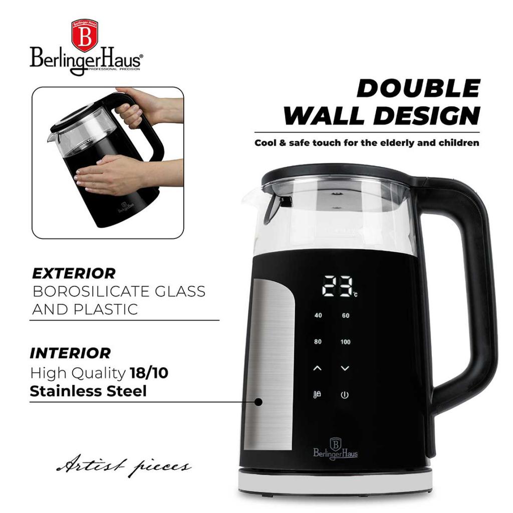 Elektrická rychlovarná konvice 1,7 l Berlinger Haus Bh-9476 Matná černá