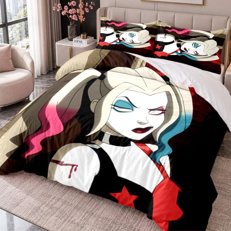 Harley Quinn 3Pcs Bedding Set Duvet Cover With Two Pillowcases For Bedroom Home Decoration