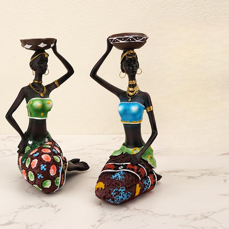 Nordic Good Premium Candlestick Ornaments Unique Resin Black Candlestick Ins Home Entrance Decoration Durable Durable