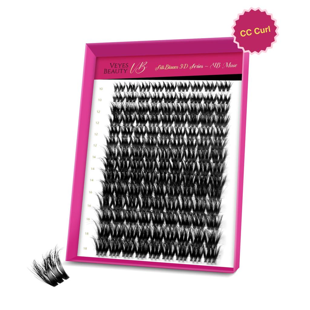veyesbeauty Muse Cluster Lashes Fluffy Individual Extensions 3D Layered Volume 126 Clusters 10-18mm