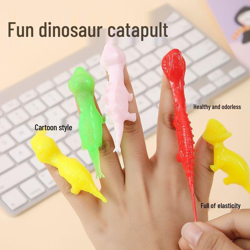 Elastic Dinosaur Finger Catapult Toy for Kids - Fun Prank & Stress Relief Gift