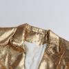 Traje de Pantalón de Moda Tendencia Cuello Personalizado con Lentejuelas Top de Color Sólido + Micro