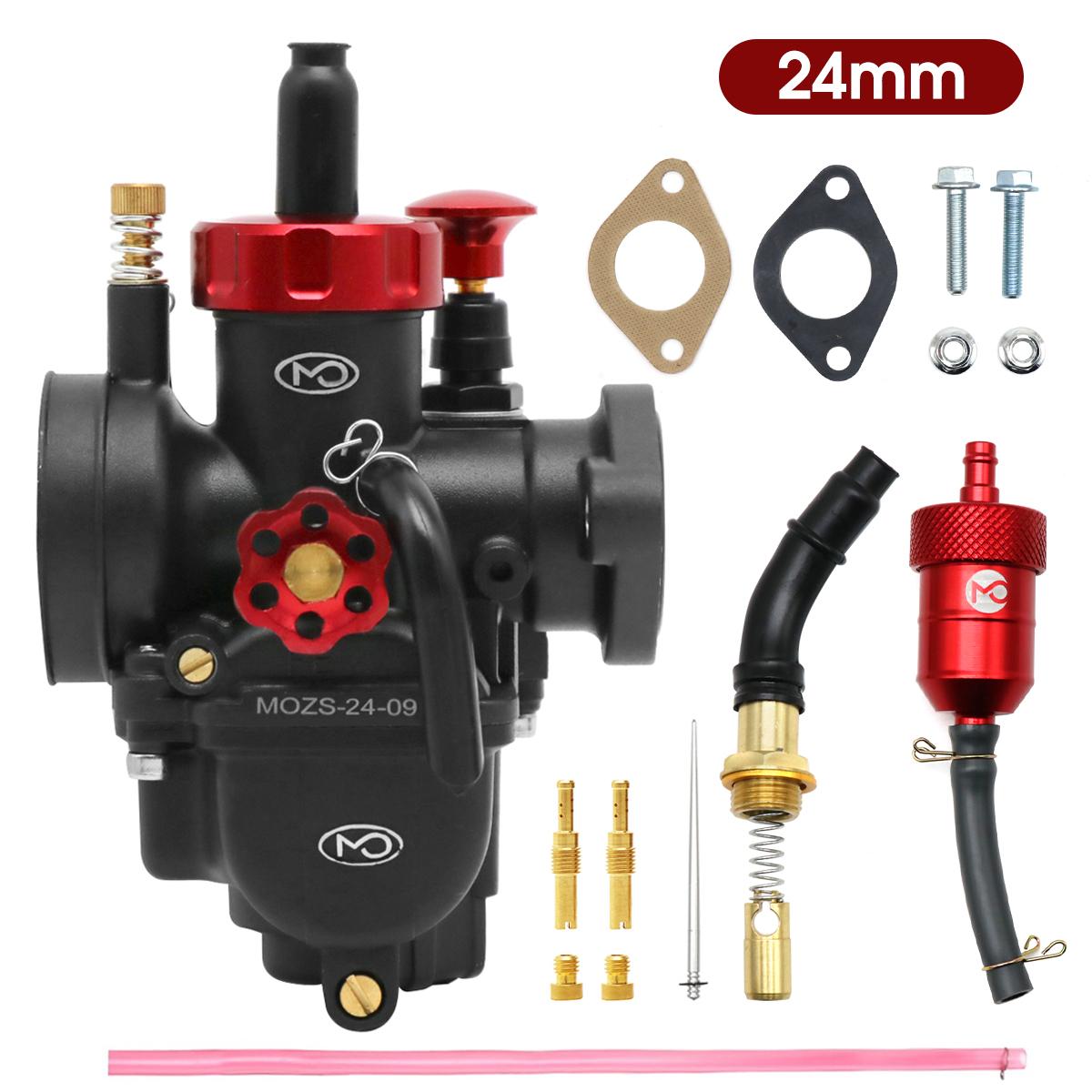 

ZS Racing PE17/19/22/24/26/28mm Flange Carburetor Fit 100cc 125cc 250cc Dirt Pit Bike SSR TTR KYMCO SYM TAOTAO GY6 Scooter Moped 24mm