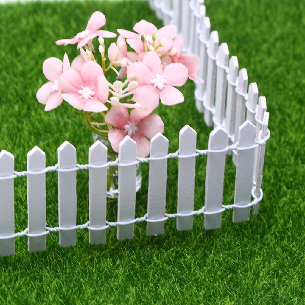 Simulation Wood Miniature Fence Model Figure for Kids Creative RolePlay Doll House Garden Theme Scene Setting Furniture