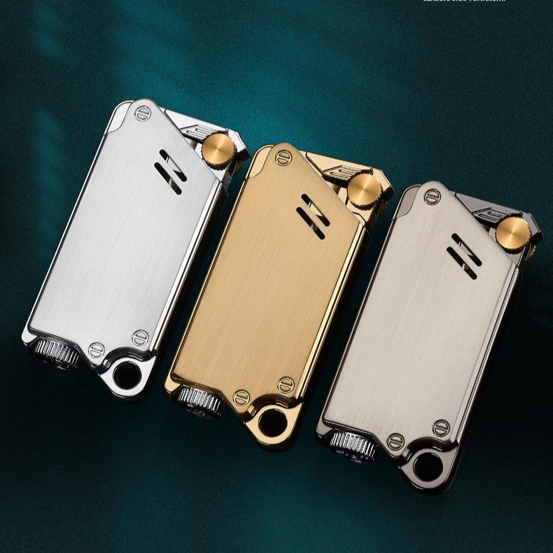 New Windproof Light and Thin Direct-flush Lighter High-end Business Men's Cigarette Accessory Gift Essential for Every Man