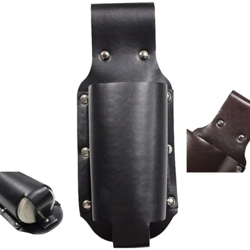 PU Leather Beer Bottle Waist Holster with Pen Holder Waist Hanging Style Wine Bottles Beverage Holder Leather Cup Belt Bag