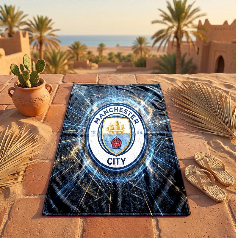 Toalla de Playa de Microfibra con Estampado del Manchester City Secado Rápido Absorbente Toalla Grande para Playa Natación Viajes