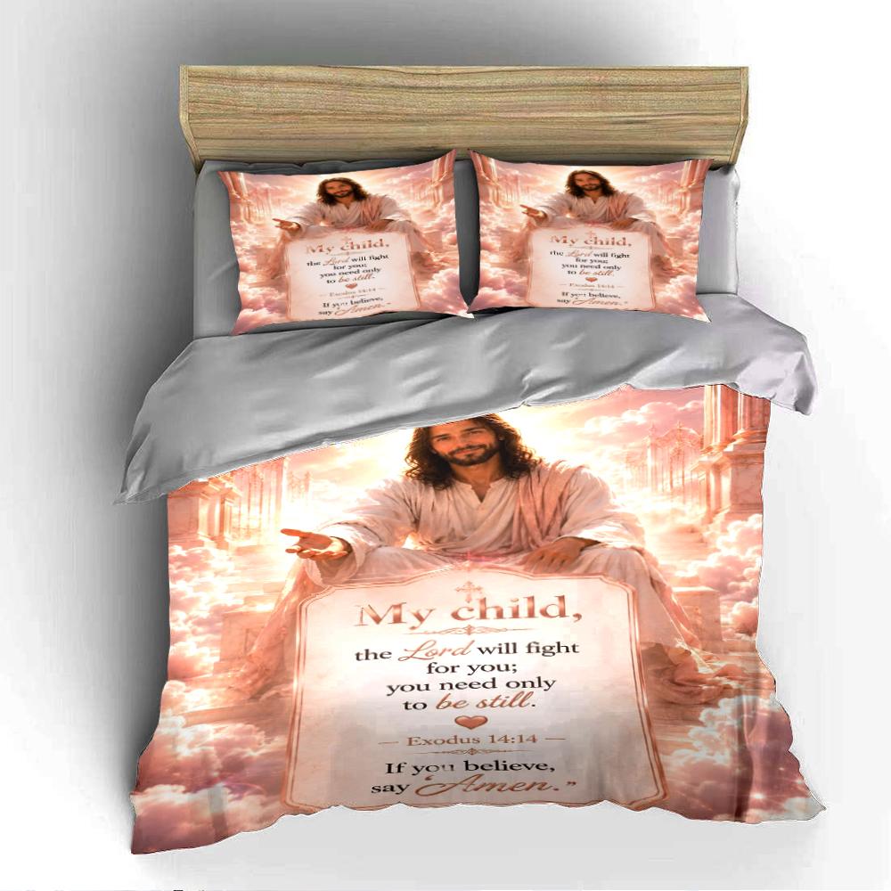 "My Child Christian Bedding Set Design" Bedding set (1 duvet cover, 2 pillowcases, duvet not included)