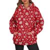 Women's Fashion Long Sleeve Hooded Christmas Printed Top Sweatshirt