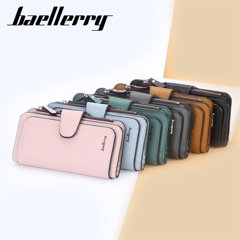 Baellerry Unisex dlouhá peněženka na zip Peněženka na mince z PU kožené trojdílné peněženky Neformální držák na karty