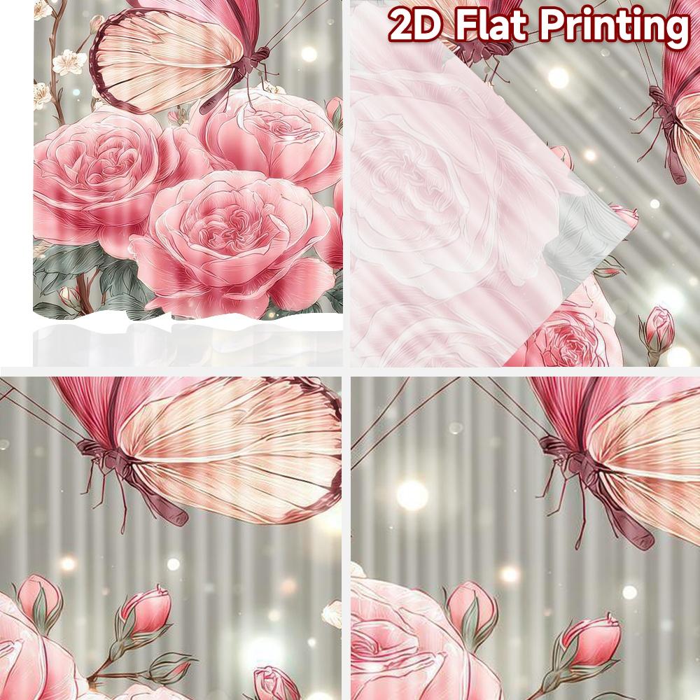 2D Flat Photography Backdrop Popular Party Party Backdrop Butterflies and Roses 100% Polyester Birthday Party Perfect for