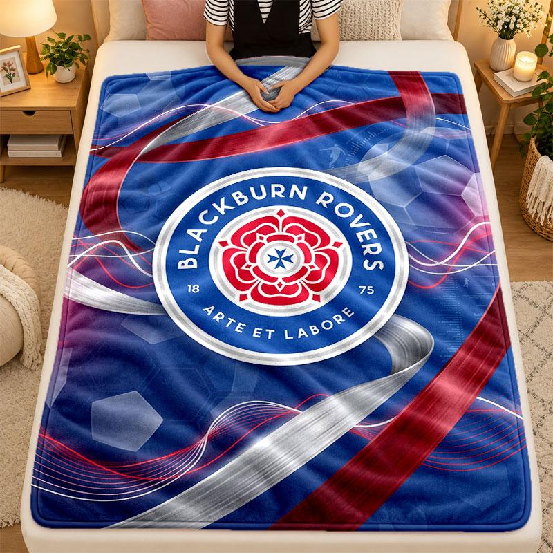 Flannel BlanketBlackburn Rovers Football Warm Soft Throw Blanket for Indoor Sofa Bed Living Room Use