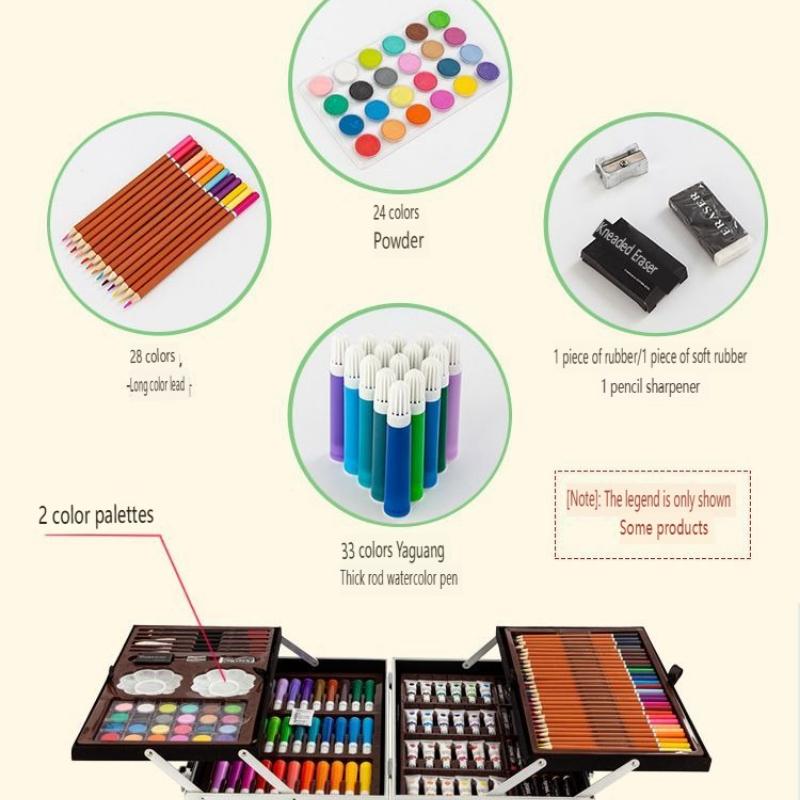 145 Luksusowy Aluminiowy Zestaw Pudełkowy Pędzli Pudełko Prezentowe Zestaw Pisaków Wodnych Dziecięcy Zestaw Prezentowy do Rysowania Artystycznego