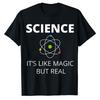 Science Its Like Magic BUT Real Geek Atom Scientist Graphic TShirt Small Funny Casual Top for Nerds Students Physics Lovers