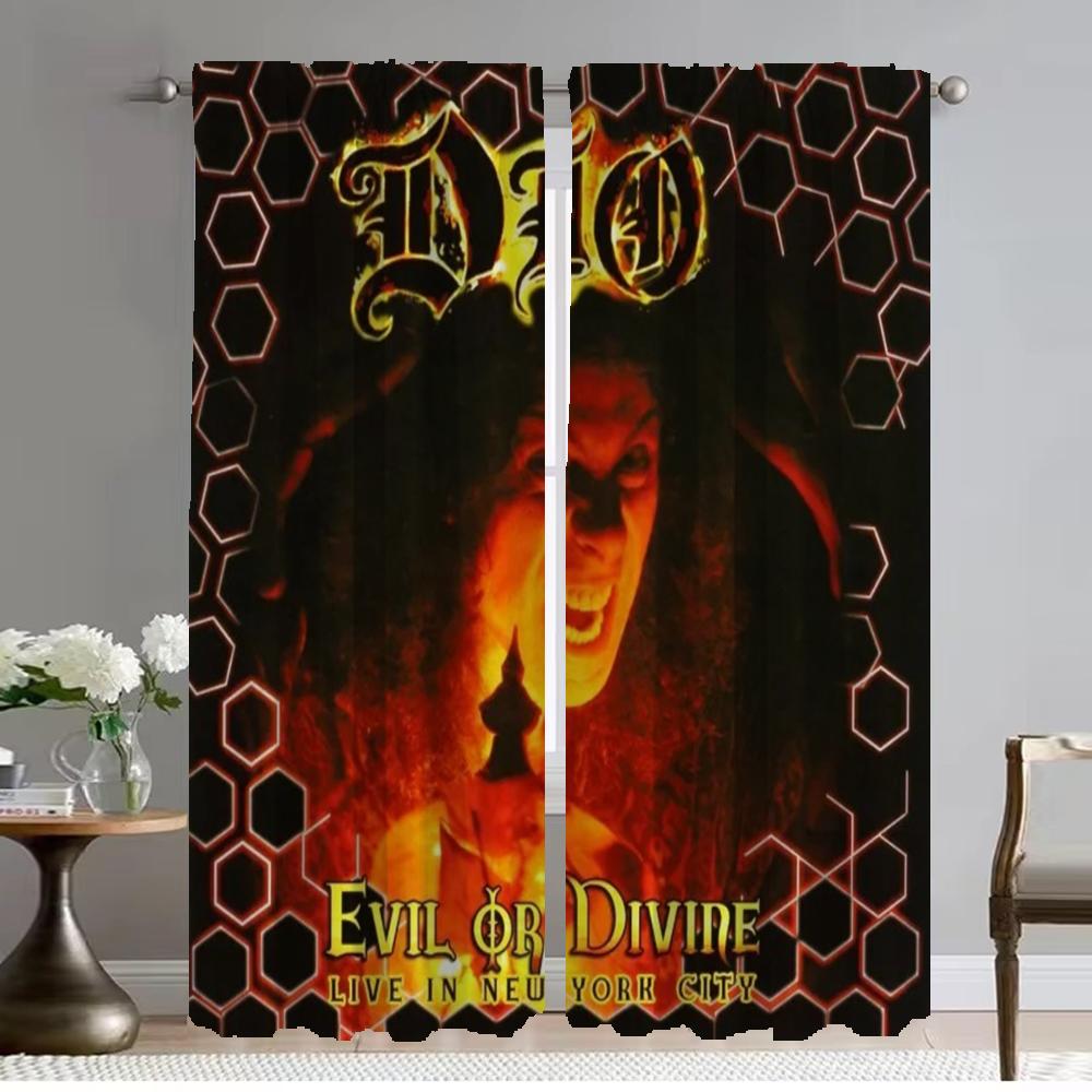 Elegant Room Curtains for Living Room Rock-DIO Blackout Curtain Partition Shades Tulle for Bedroom Halloween Decoration Kitchen