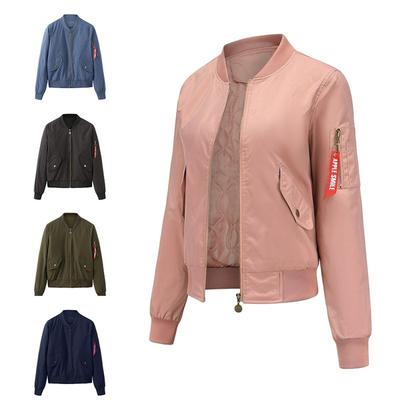 Bomber Jacket Women's Baseball Jacket Autumn and Winter Flight Suit Long-sleeved Plus Cotton Jacket