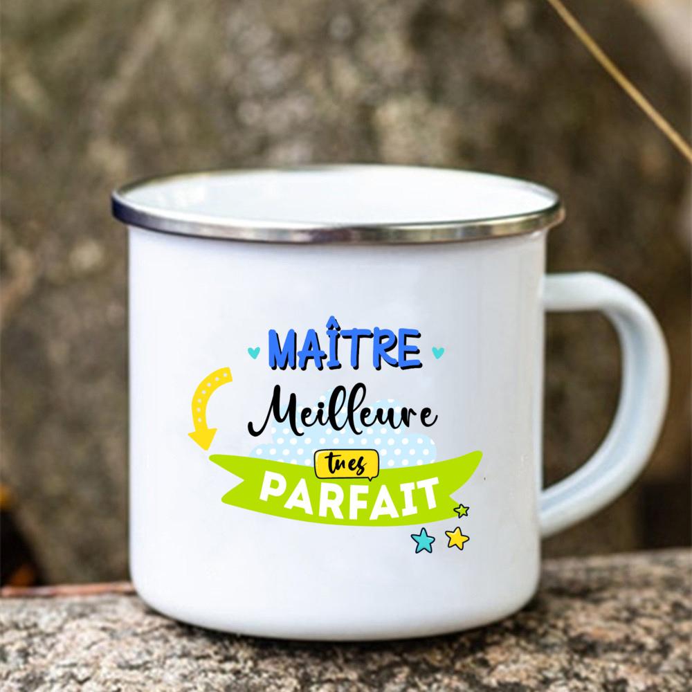 Thank You Super Teacher Mugs Creative Coffee Cups Drinks Water Cup Enamel Camping Mug School Home Handle Drinkware Teacher Gifts
