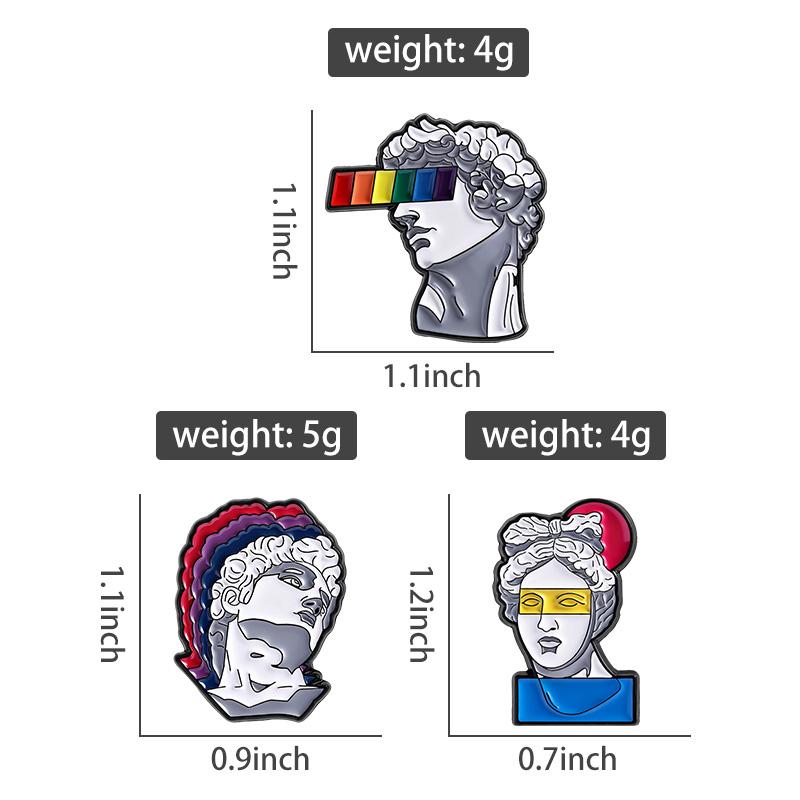 Kunst Skulptur Kopf Emaille Anstecknadeln Custom Kreative Berühmtheit Broschen Revers Abzeichen Kleidung Lustiger Schmuck Geschenk für Freunde