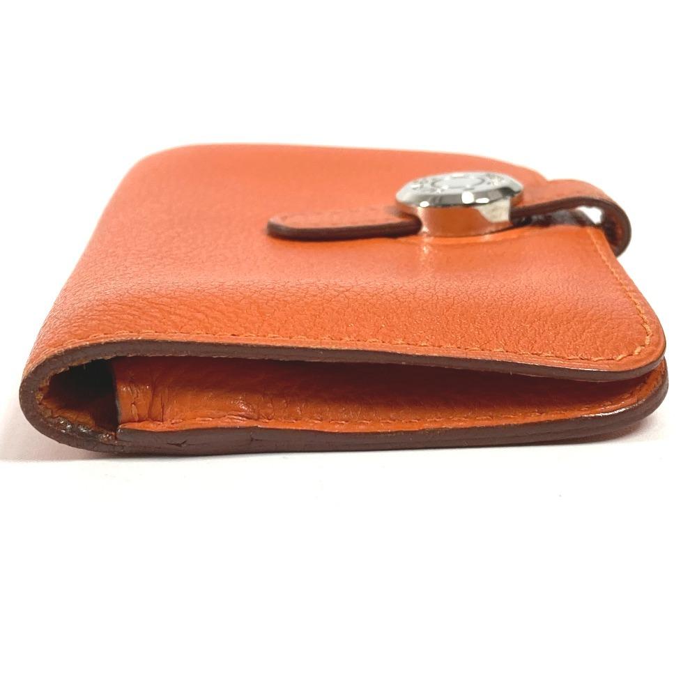 HERMES Serie Dogon logo Bifold card holder/pass case with key chain Card Case