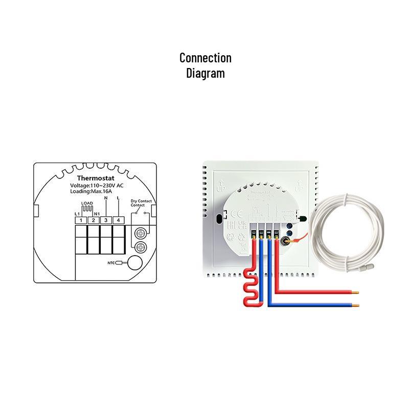 Intelligenter WLAN-Thermostat: Graffiti LED Touch für Elektro-/Fußboden-/Wasserheizung und wandhängende Kessel mit APP- & Sprachsteuerung.