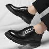 Fashion Summer Thick Soled Punching Leather Shoes Dress Business Wedding Party Senior British Style Shoes Luxury Brand Men Oxfords Shoes
