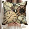 Double Sided Vintage Clock Design Soft Throw Pillow Cover For Bed Sofa And Chairs Home Decor Accent