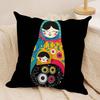 Matryoshka Doll Russia Cushion Cover Soft Plush Fabric Double-Sided Printed Sofa Cushion Cover for All Seasons Home Decor Gift