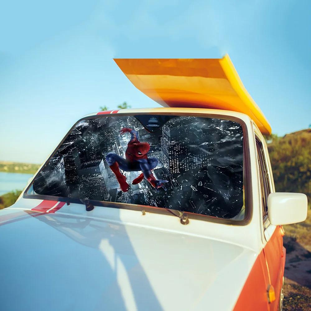 SpiderMan Car Sunshade: Windshield Heat Insulation & Sun Protection
