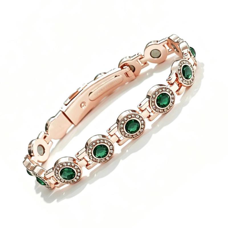 Antique Copper Magnetic Bracelet: Retro Fashion Three-Row Adjustable Couple Bangle
