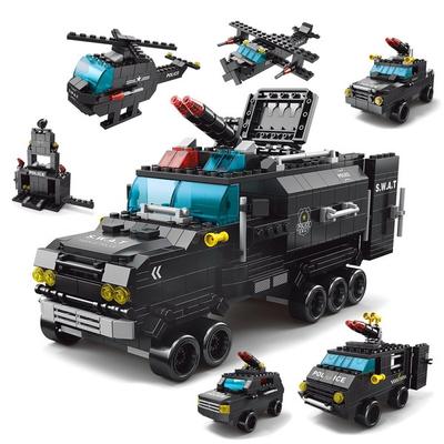 [Block-Pack kompatibilní s Real Night-Lego] E Sada policejních komand pro vozidlo Pack E, Mix