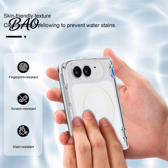 Durable Scratch Resistant Magnetic Glitter Case for IPhone Fold, Clear Phone Protector Shell, Shell Precise Cutout, Guard Anti-fall Protection MagSafe