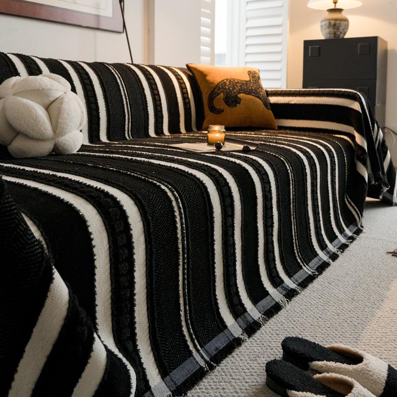 

Полотенце для дивана в стиле легкой роскоши, цельное, с полным покрытием, ткань, высококачественная шениль, подушка для дивана, универсальное для четырех сезонов 180*130cm чёрный