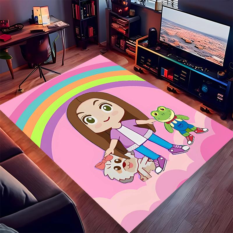1pc Rhene Print Area Rug - Soft,Washable Non-Slip Indoor Mat for Office Chairs,Living Room,Home Office Decorative Rug