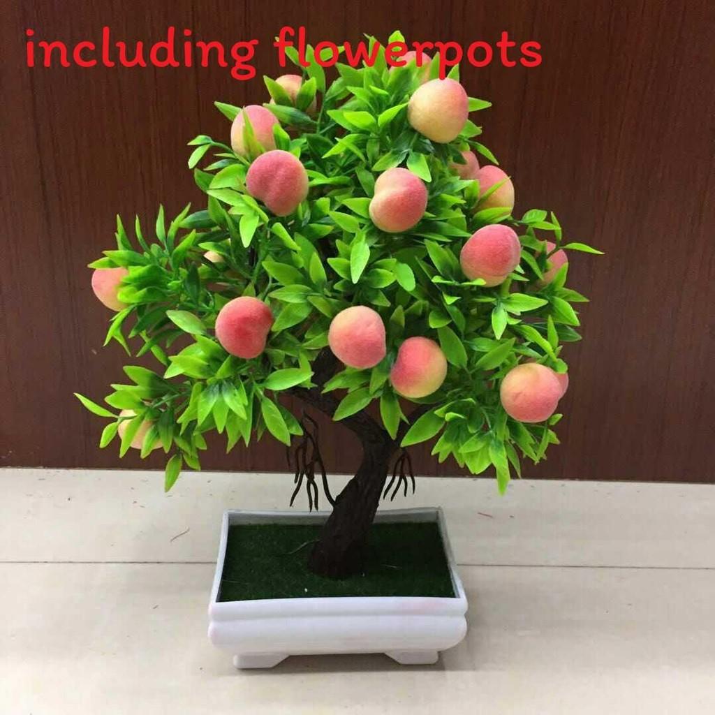 

Plant Simulation Peach Potted Decoration Home Living Room Desk Office Ornament
