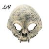 Durable Skull Mask Halloween Half Face Mask Horror with Adjustable Strap Masquerade Foam for Men Adults Cosplay Costume Party Props