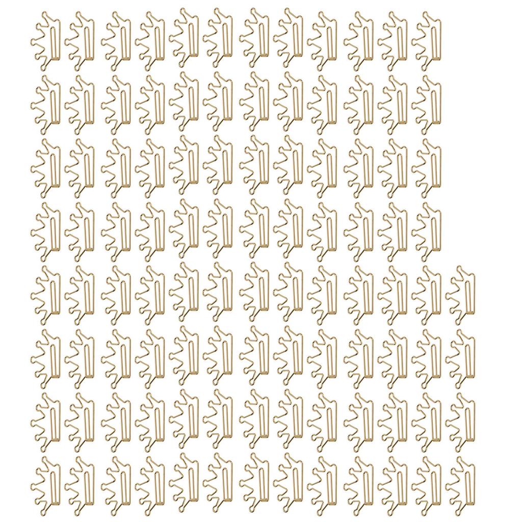 100Pcs Cute Planner Clips Innovative Design Anti Rust Electroplating Process Gold Paper Clips for Office Home School